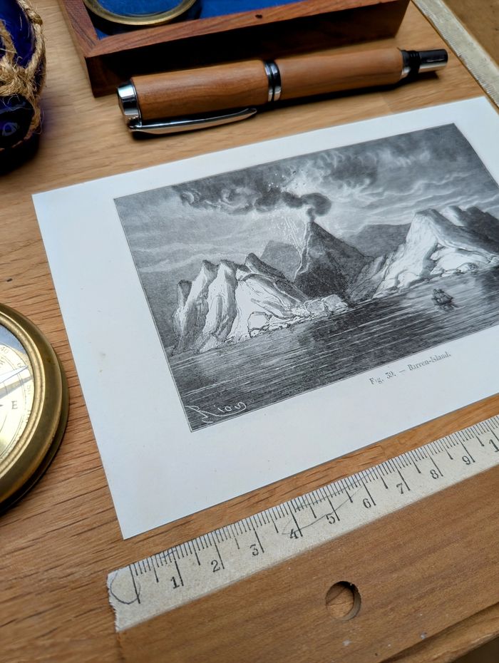 Imprimée en 1868, L'île Barren, océan indien. Original Vintage Authentique - photo numéro 5