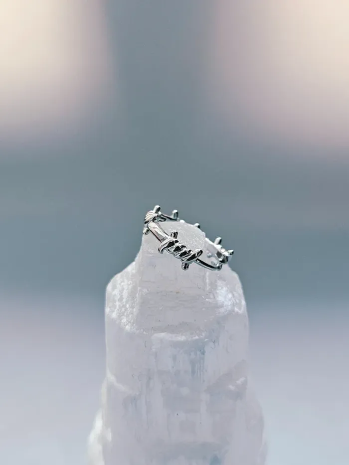 Paire Boucles d’oreilles acier inoxydable anneaux épineux - photo numéro 3