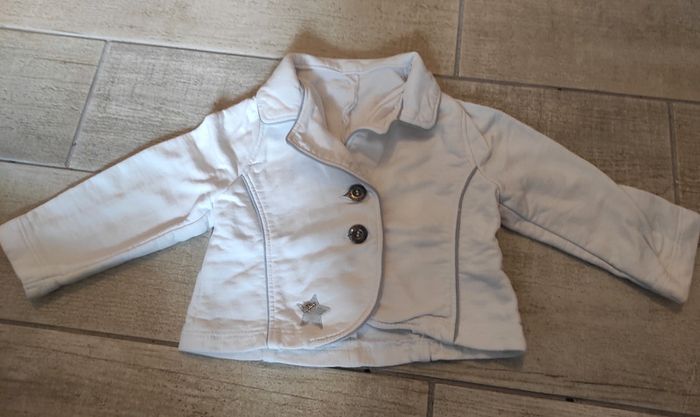 Veste en molleton blanc cousue main