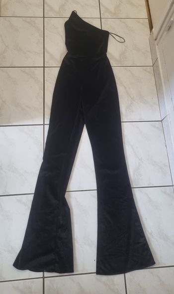 combinaison undiz aya nakamura taille 34 XS velours noir asymétrique pantalon évasé neuve étiquette