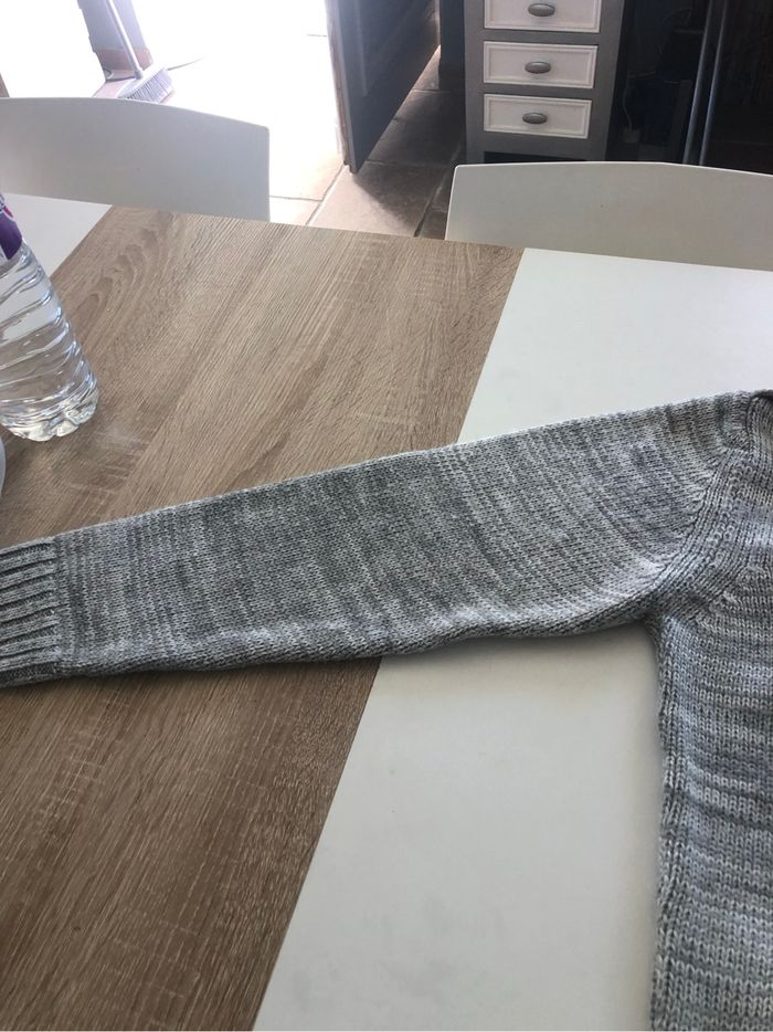 Pull col châle gris 4 poches  BL-k Concept - photo numéro 6