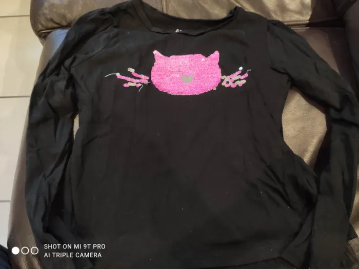 Teeshirt sequin epop chat 10 ans