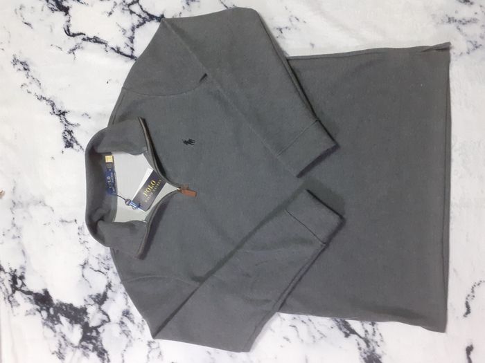 Pull half zip Ralph Lauren - Taille M - Couleur gris logo brodé noir - Neuf - photo numéro 2