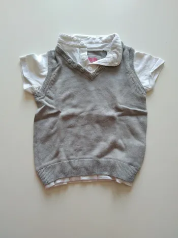 tee shirt polo manches courtes avec petit pull garcon 12 mois
