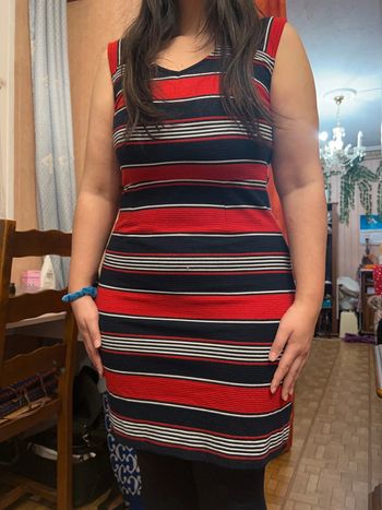 Robe rayures rouge et bleu marine