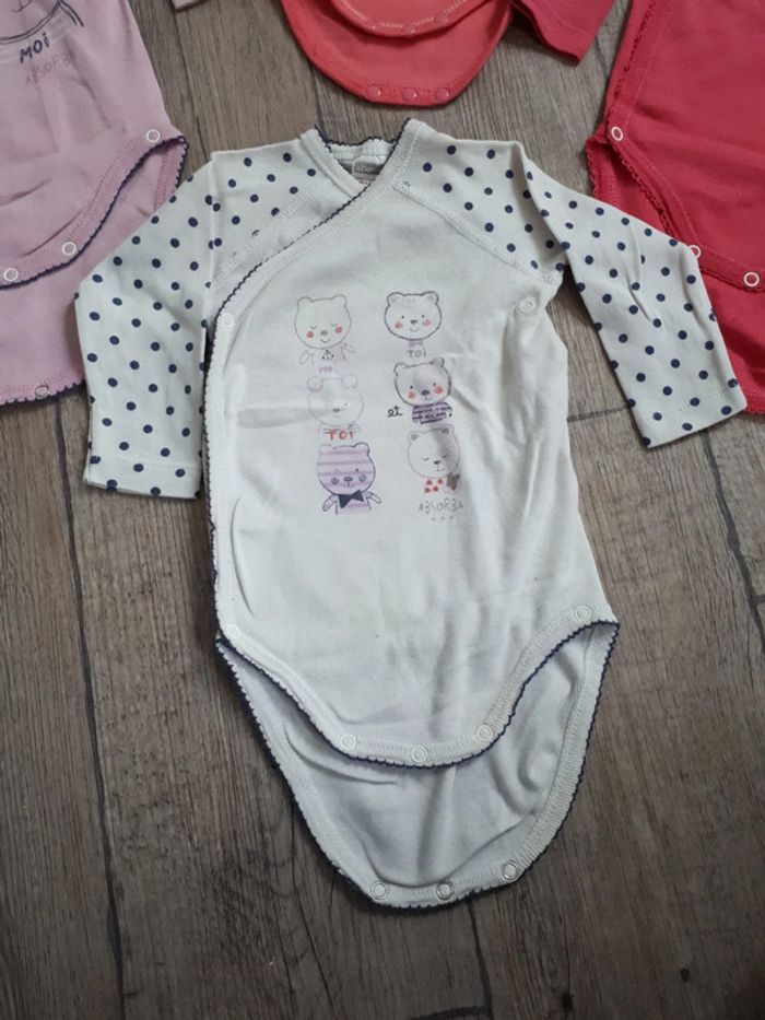 Lot 4 bodies fille 6 mois absorba - photo numéro 2