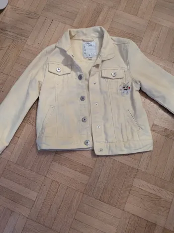 Veste en jean jaune pâle