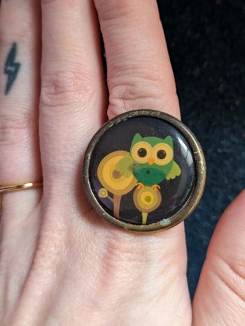 Bague style rétro hibou