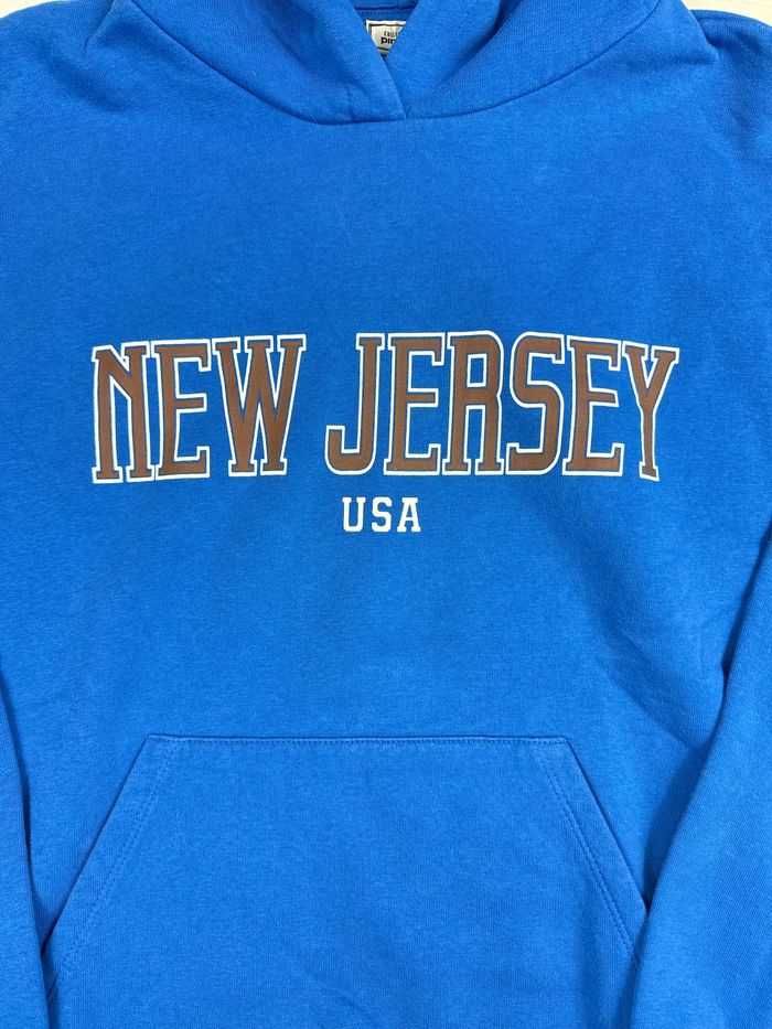 Hoodie Pull Pimkie bleu femme taille L sweat a capuche New Jersey USA 00125 - photo numéro 4