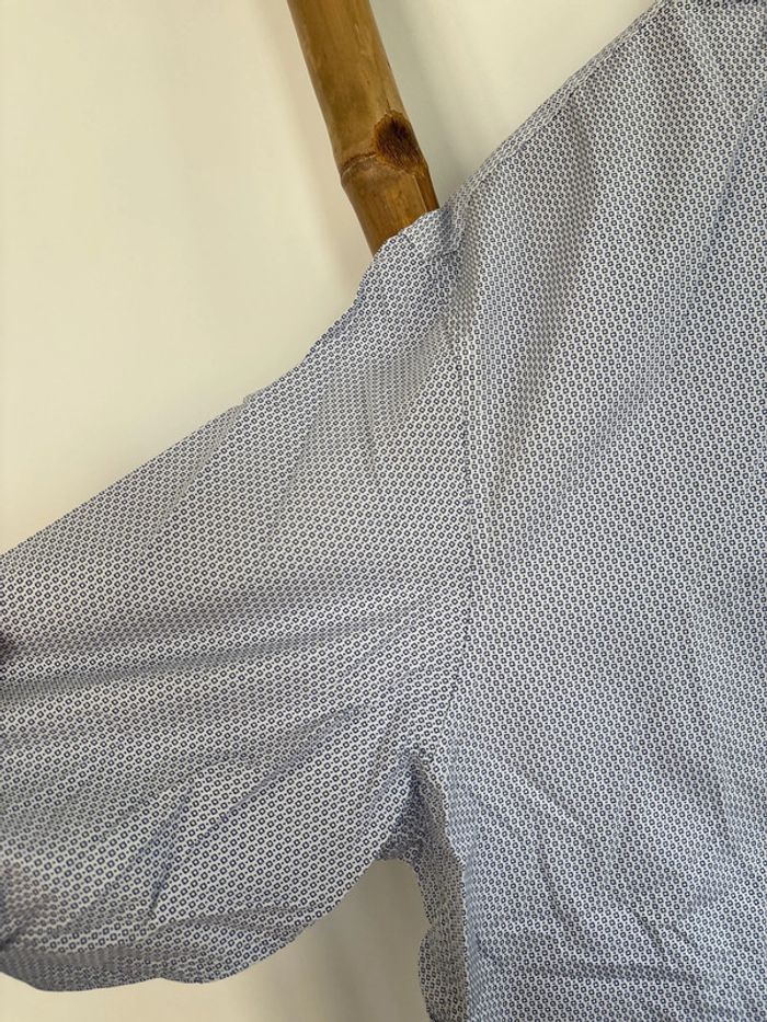 Chemise 100% coton blanche à motifs bleus celio taille XXL 45/46 - photo numéro 6