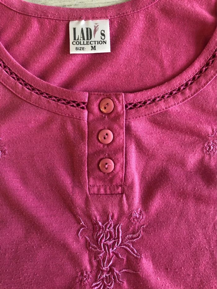MM11- Débardeur brodé vieux rose T M (40/42) - photo numéro 6
