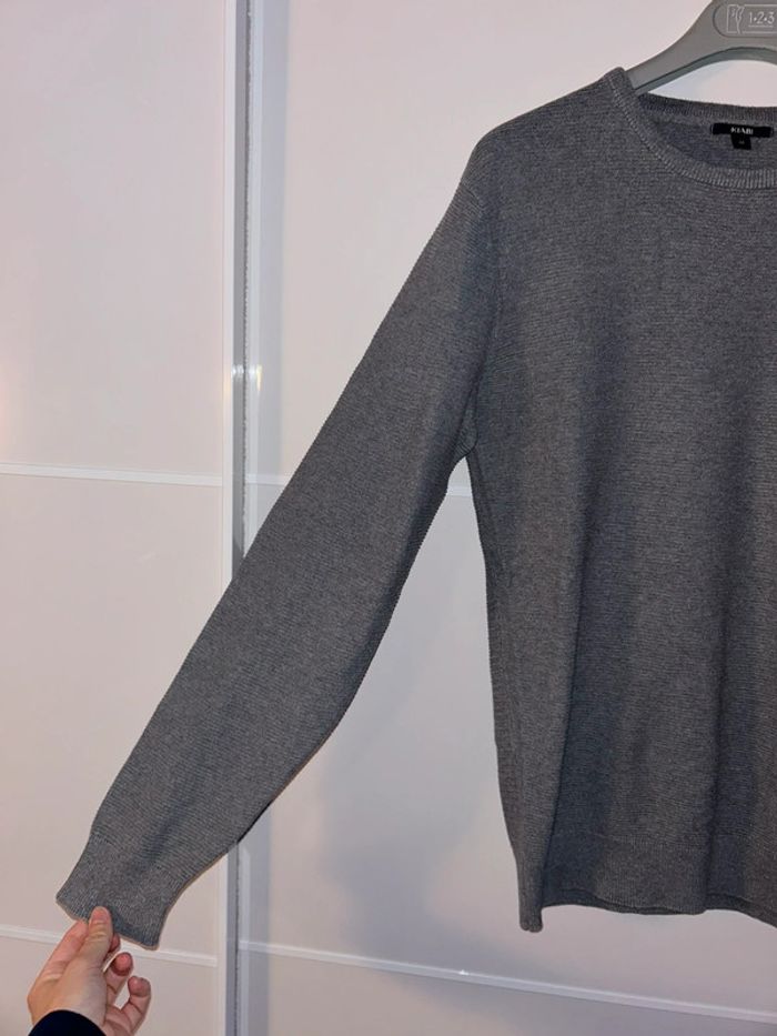 Pull gris côtelé uni - photo numéro 3