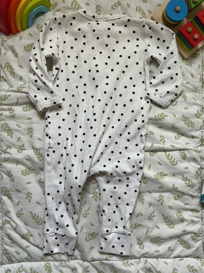 pyjama en coton blanc à pois noir 3 mois marquise - photo numéro 6