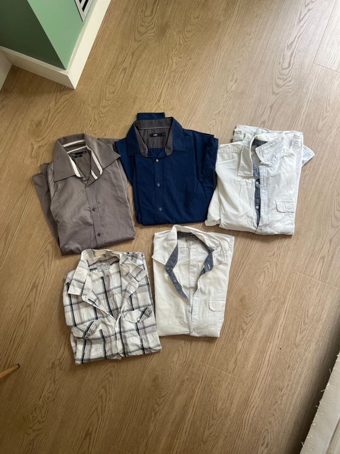 Vends lot de 5 chemises ( Jules celio) taille L / taille 4 (41/42) bon état
