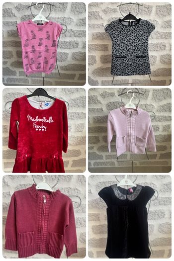 Lot #1 habits fille hiver 2 ans robe pantalon tee shirt gilet short