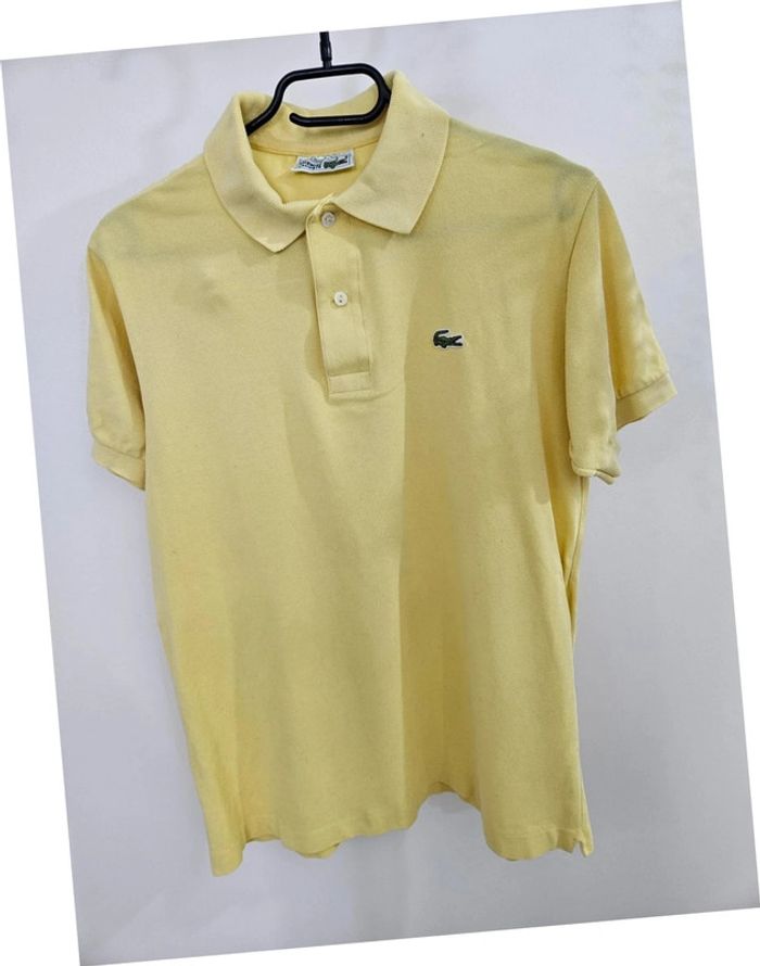 Polo Lacoste vintage Devanlay jaune taille M - photo numéro 2