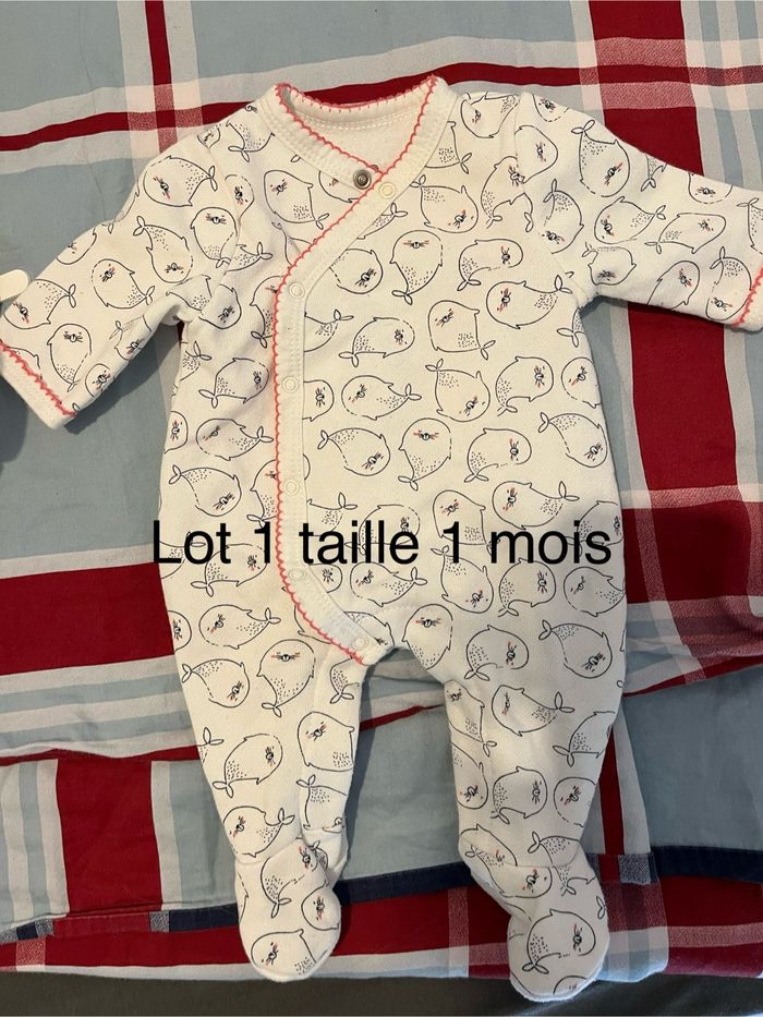 Lot de pyjama chaud bébé fille 1 mois