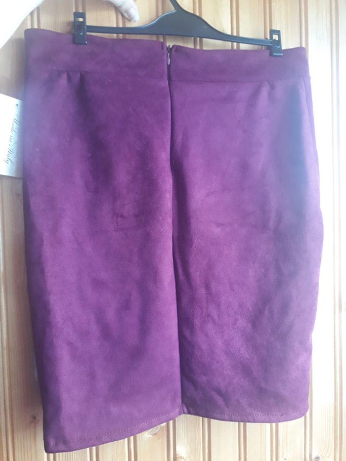 Jupe bordeau avec dentelle - photo numéro 3