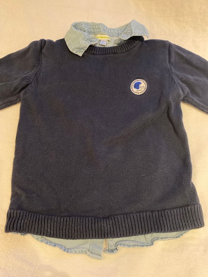 Pull chemise intégrée vertbaudet 5 ans garçon