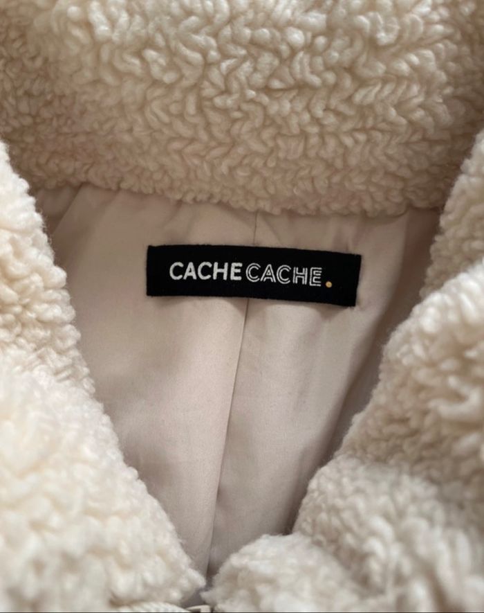 Manteau hiver effet moutemoute beige - photo numéro 4