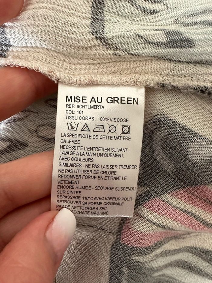 Blouse bariolée à fleurs beige crème et multicolore Mise au Green T1 38 M - photo numéro 10