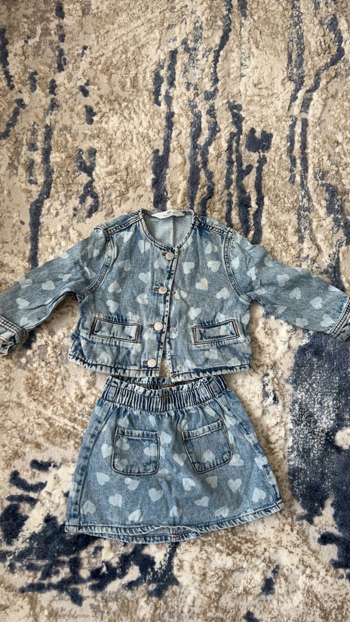 Ensemble Veste + jupe en jean H&m - photo numéro 3
