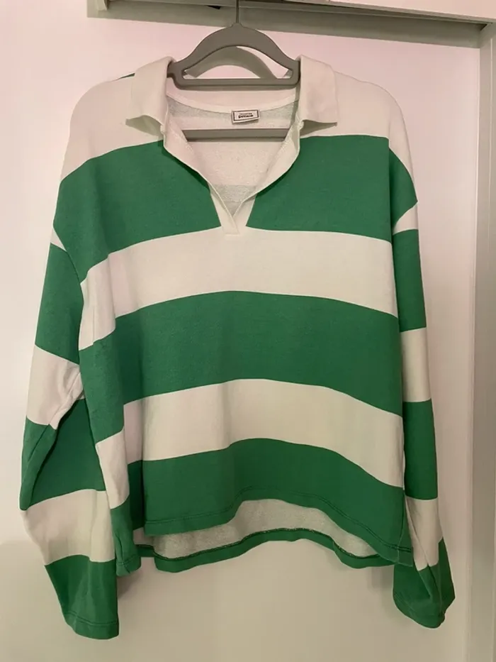Polo rayée vert et blanc femme taille 36 de marque Pimkie très bon état