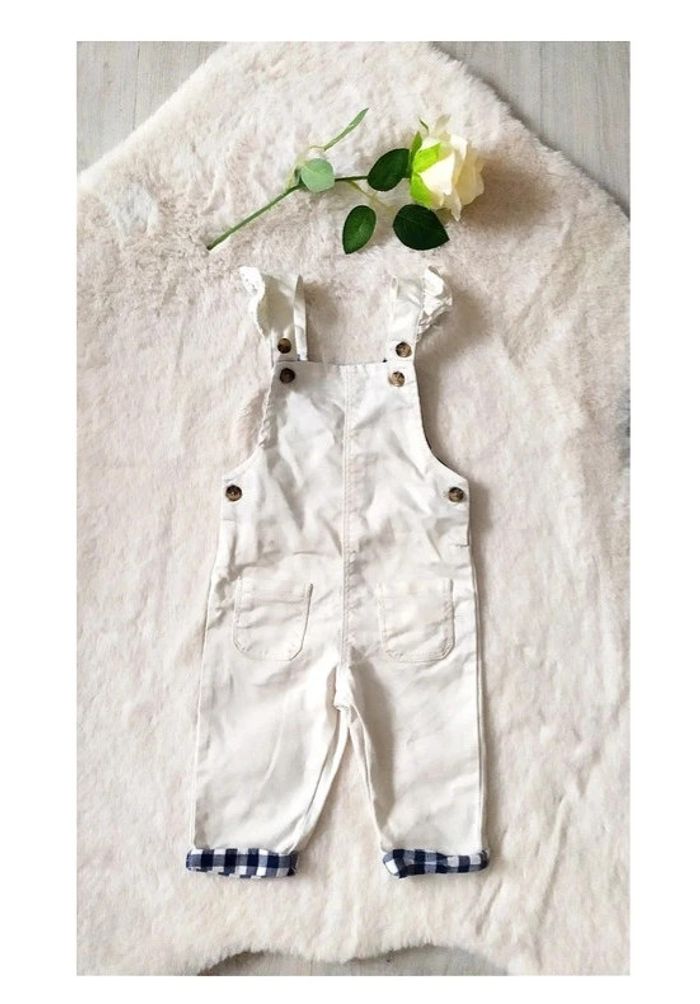 Salopette bébé fille coton beige clair 3 mois Tex Baby mi-saison