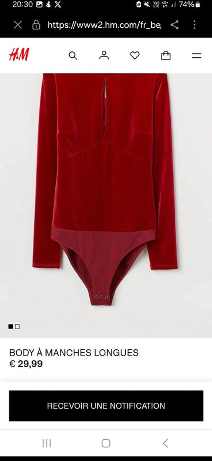 Body velours neuf h&m - photo numéro 3