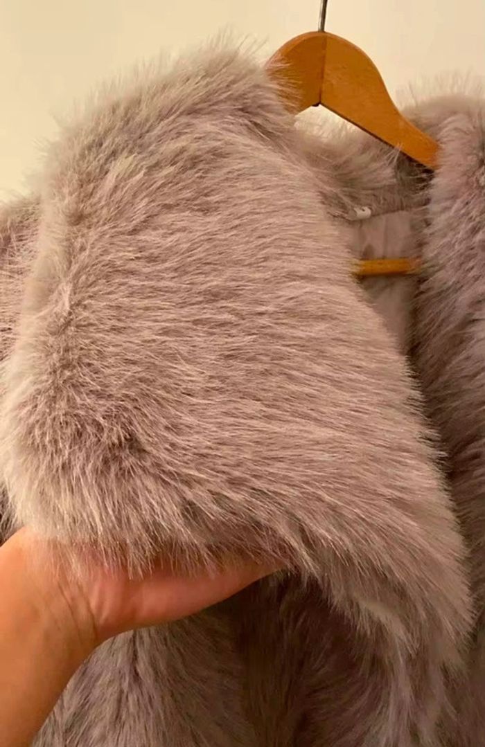 Grosse Veste manteaux en fausse Fourrure beige style Zara style vintage taille M - photo numéro 7