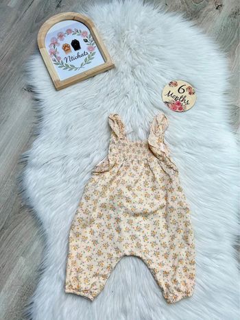 Salopette été Zara fleuri 6 mois - Bretelles volantées