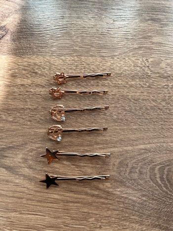 Lot de 6 barrettes pinces dorées claire ´s