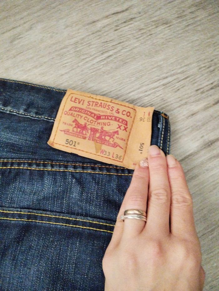 Jean levis 501 customisé taille w33 l36 - photo numéro 5