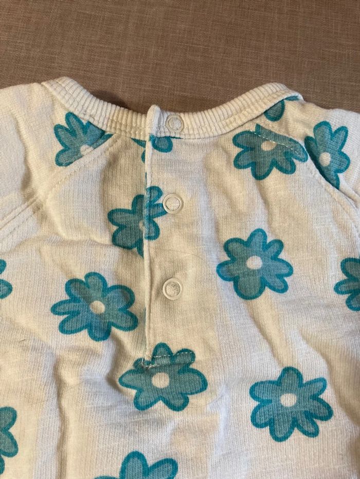 Ensemble bébé Bout’chou 6 mois – imprimé fleurs turquoise - photo numéro 6