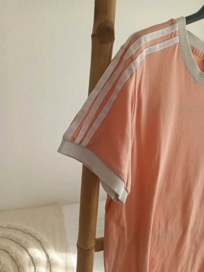 T-shirt rose et blanc Adidas taille 36 - photo numéro 5