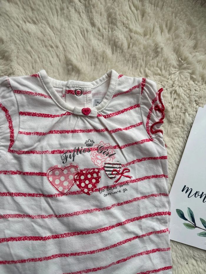 Combi short marinière rouge 1 mois les bébés sont commes ça - photo numéro 2