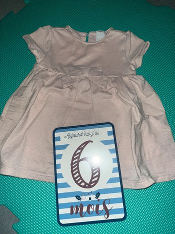 Robe rose manches courtes Baby club 6M