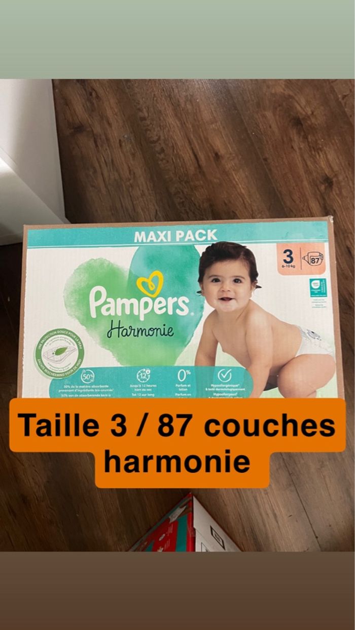 Couche Pampers taille 3 harmonie