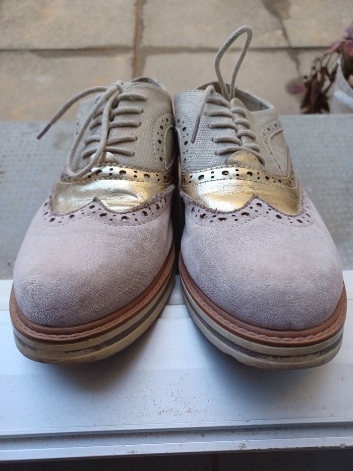 Derbies habillés beige et doré 37 - photo numéro 3