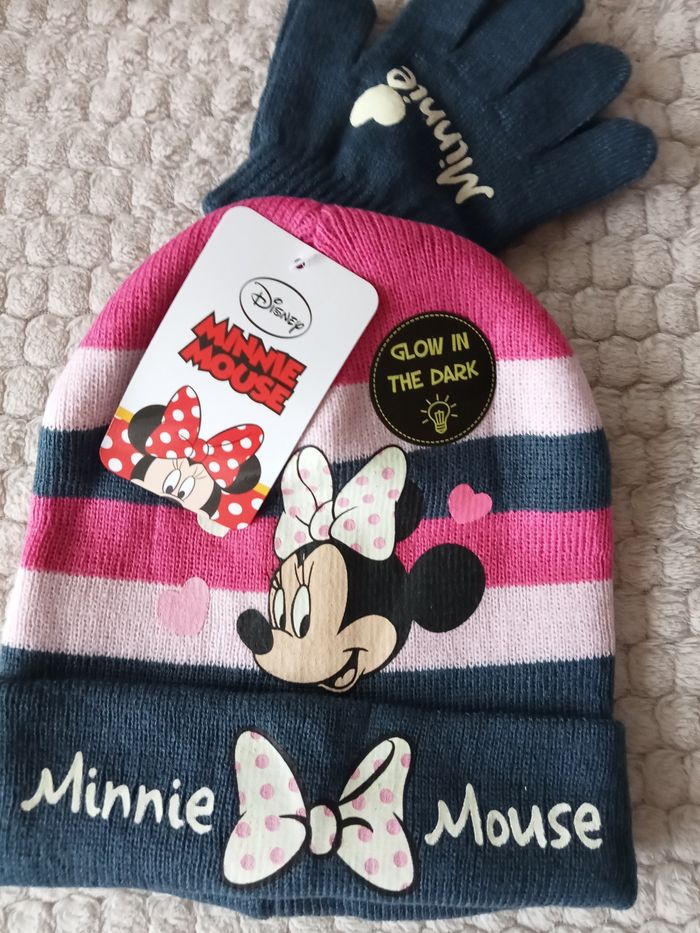 Ensemble bonnet gants 52cm Minnie phosphorescent - photo numéro 3
