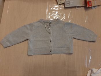 Pull gris Argenté 6 mois neuf idéal pour les fêtes
