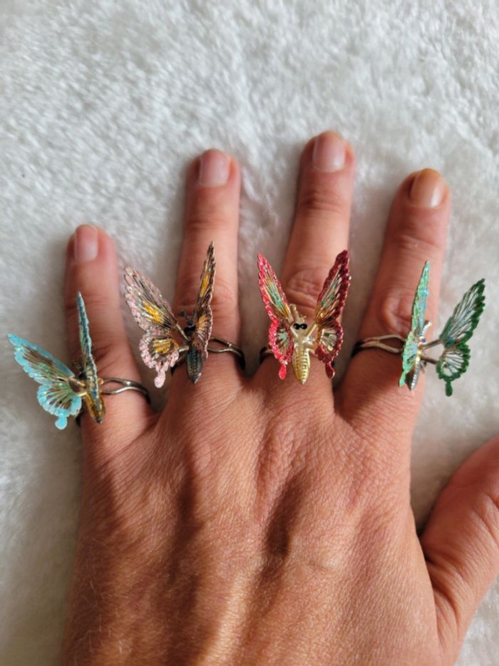 Bagues papillons 🦋 ajustables - photo numéro 4