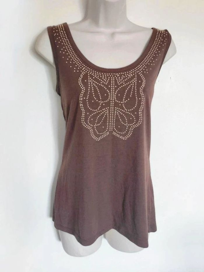 Débardeur marron clous doré papillon y2k / La Redoute Création - 40/L à 44/XXL - photo numéro 4