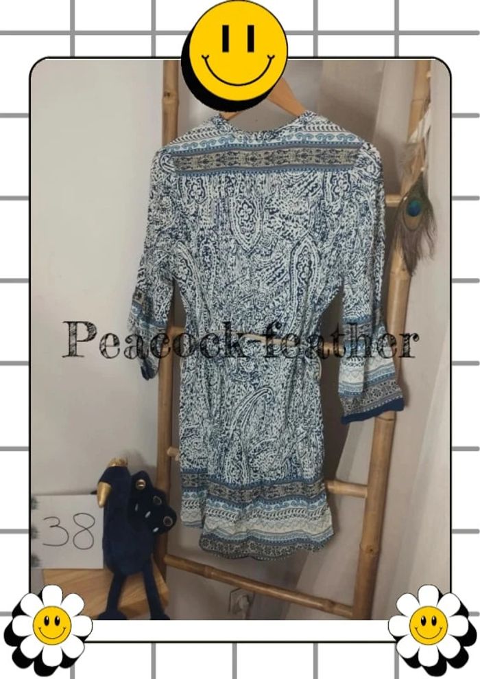 Tunique bleue avec ceinture 38 - photo numéro 4