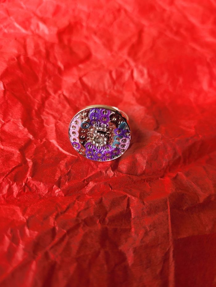 Bague ajustable upcyclé avec un joli bouton - photo numéro 3