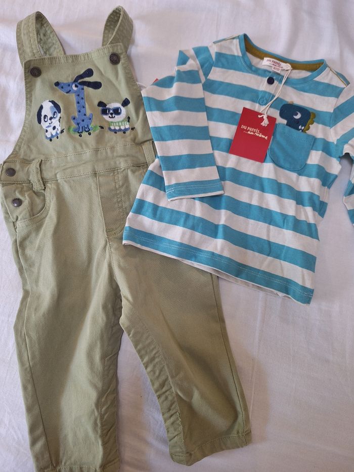 Ensemble Salopette + Tee-shirt, 18 mois