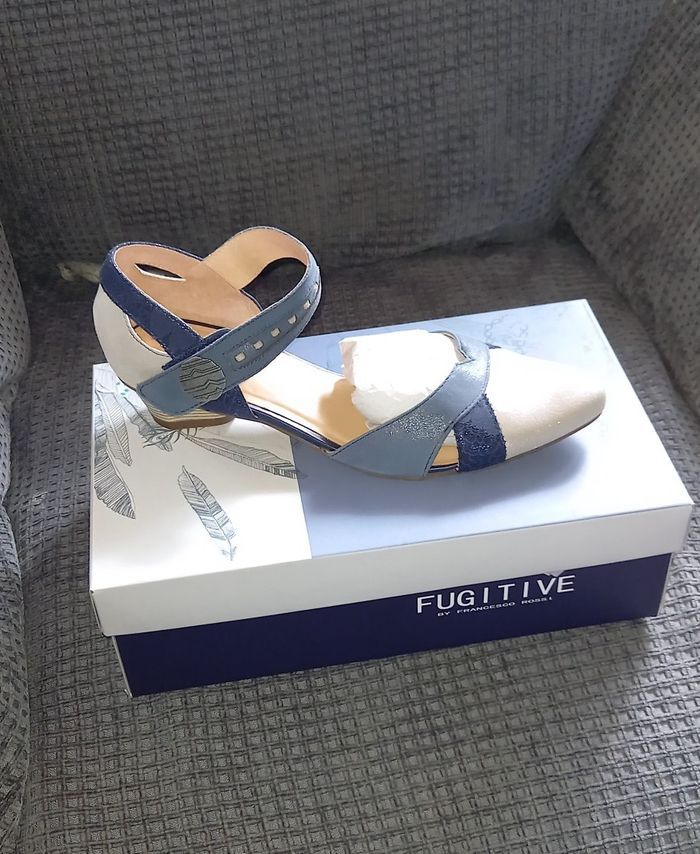 Chaussure escarpin Fugitive Tolua Metal Navy pointure 40 - photo numéro 8