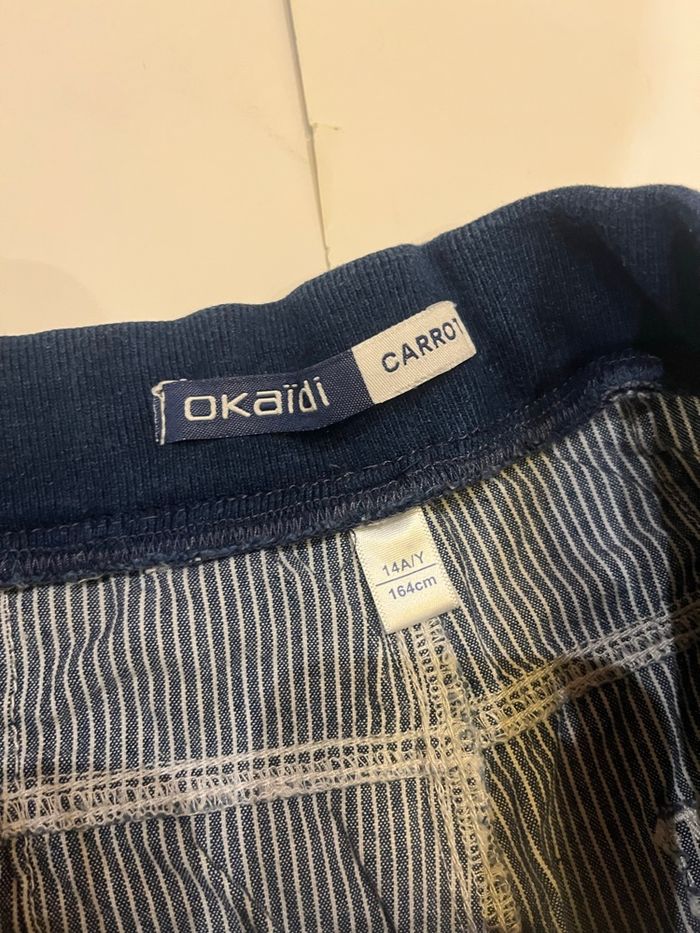 Pantalon à taille ajustable/ réglable droit rayé okaidi carrot taille 14 ans 1m64 - photo numéro 3