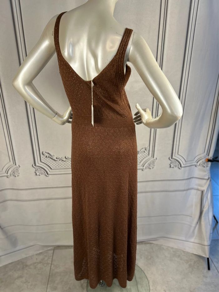Robe longue Maille Marron / doré Louizon T3 / L neuve - photo numéro 7