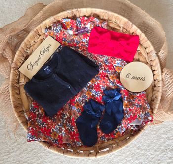 Ensemble 6 mois 4 pièces, robe Sergent Major neuve 